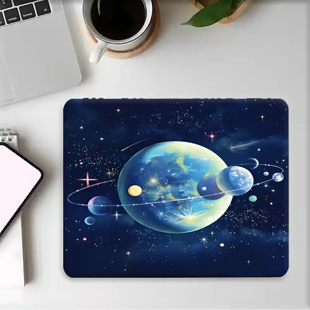 Small Rectangle Mouse Pad Colorful Planet Solar System Deep Space Galaxy  Nootbook Game Rug 22*18/25*29CM 40*45 Aesthetic Decor