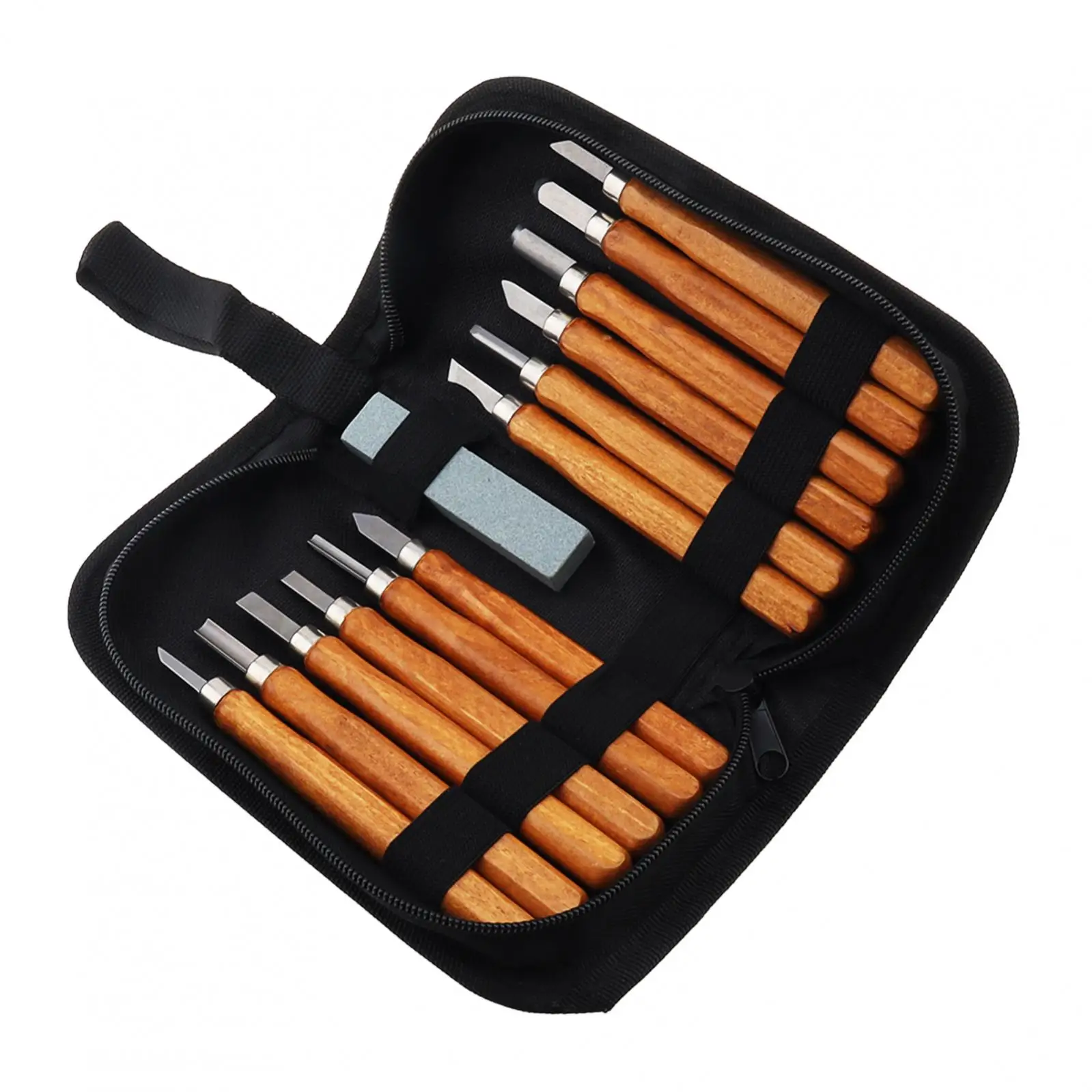 12pcs  Imitation Mahogany Wood Carving Chisel Tool Set for Basic Detailed Carving Woodworkers