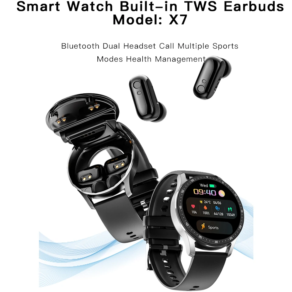 Imagem -03 - Bluetooth Headconjunto Ver Masculino 360x360hd Full Touch Screen Smartver Teste de Frequência Cardíaca Música Novo em 2023 X10