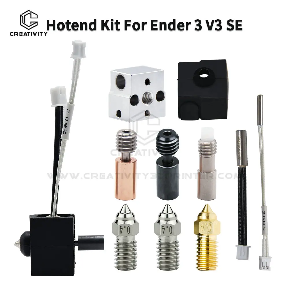 

Ender3 V3 SE Hotend Kit Heatbreak HeatBlock J-Head Throat Bimetal Heatbreak 24V 40W JPrint Head Hot End For ender3 v3 se Part