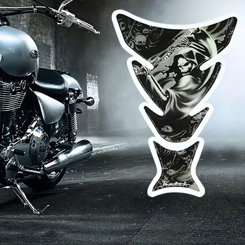 Adesivi Moto auto 3D universali accessori Moto Cross Gas Fuel Tank Pad Decal Moto Devil Skull Logo Protection Racing