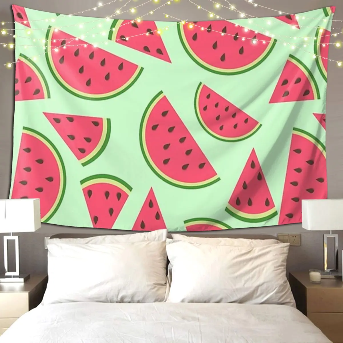

Милый гобелен с ломтиками арбуза, забавный настенный гобелен, эстетический домашний декор, гобелены для гостиной, спальни, общежития