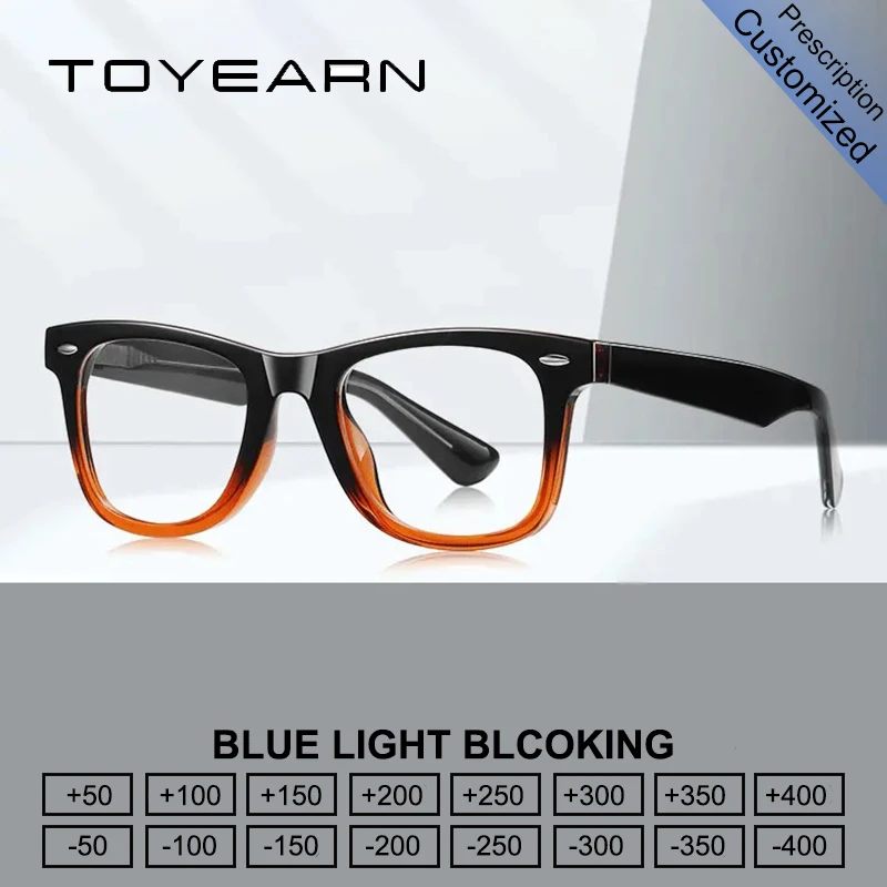 

Очки для чтения TOYEARN классические квадратные, унисекс, для коррекции близорукости и дальнозоркости, с защитой от синего света, модель 2140