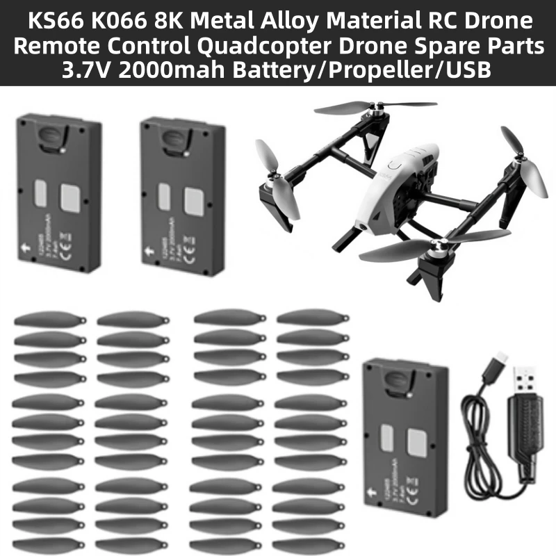 KS66 Dron Battery KS66 K066 Avoiding Obstacle Remote Control RC Drone Quadcopter Spare Parts 3.7V 2000mah Battery/Propeller/USB