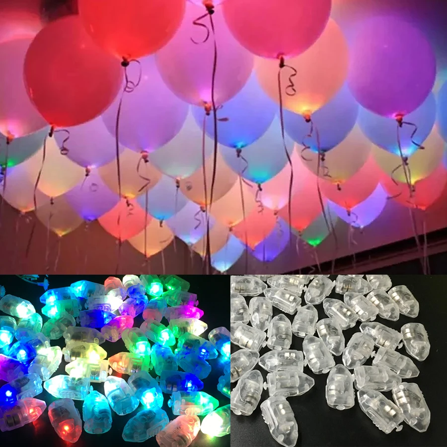 100pcs/lot LED Flash Lamps Balloon Lights for Paper Lantern Balloons Multicolor Valentine\'s Day Wedding Party Decoration Light