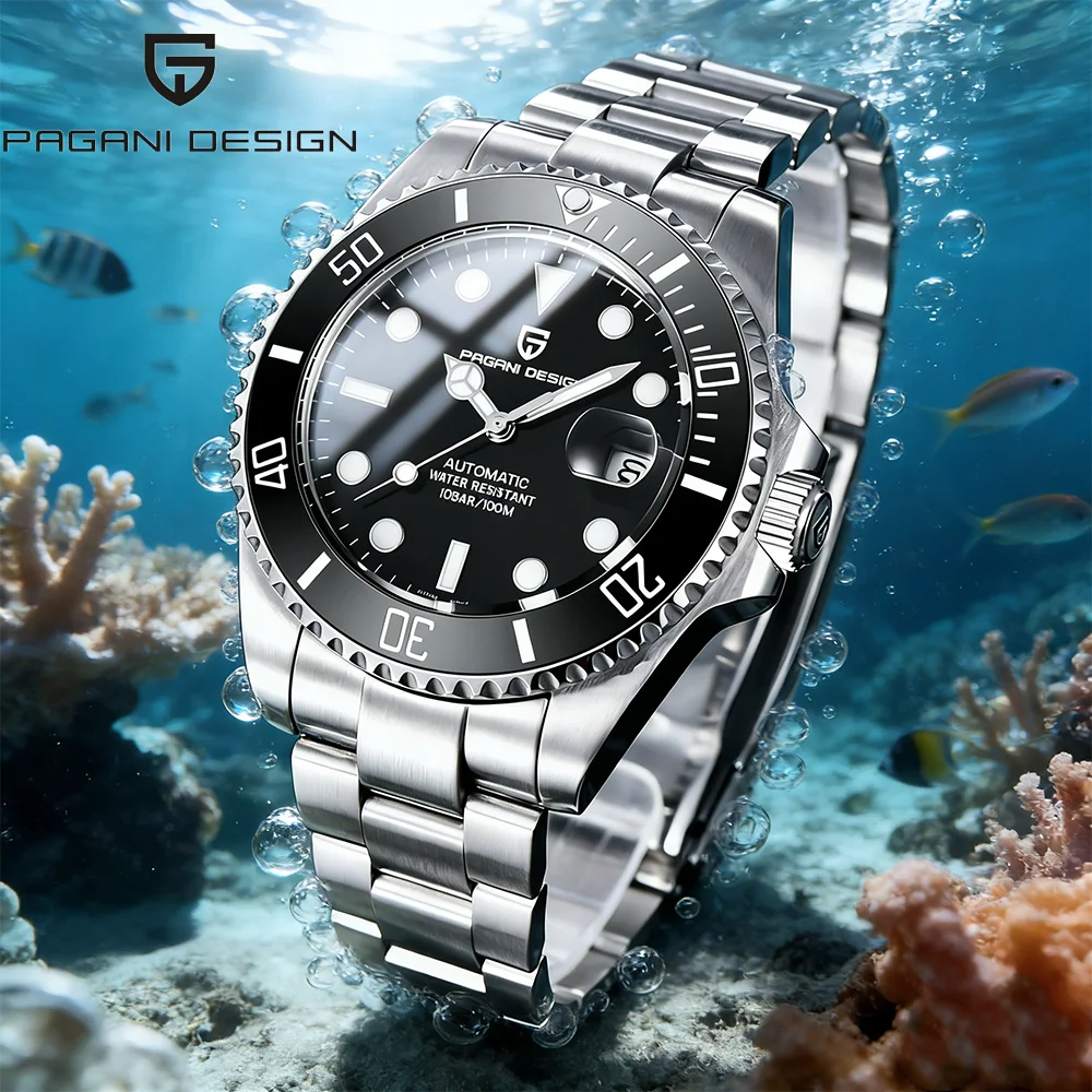 

PAGANI DESIGN, лучший бренд, мужские автоматические часы, роскошные механические часы с сапфировым стеклом, спортивные водонепроницаемые часы из нержавеющей стали