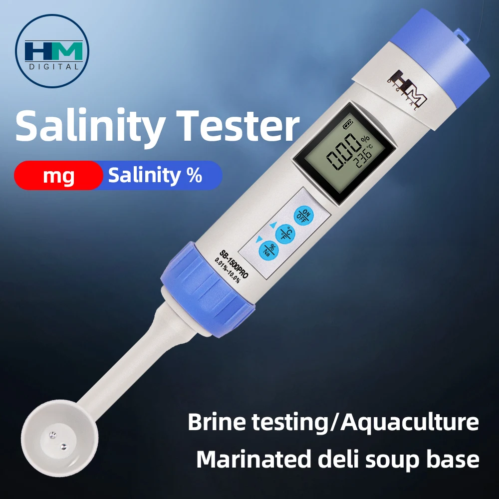 Salinity Meter Food Kitchen Brine Soup Cooked Mariculture Salinometer Precision Digital Display Salt Temperature Tester Spoon