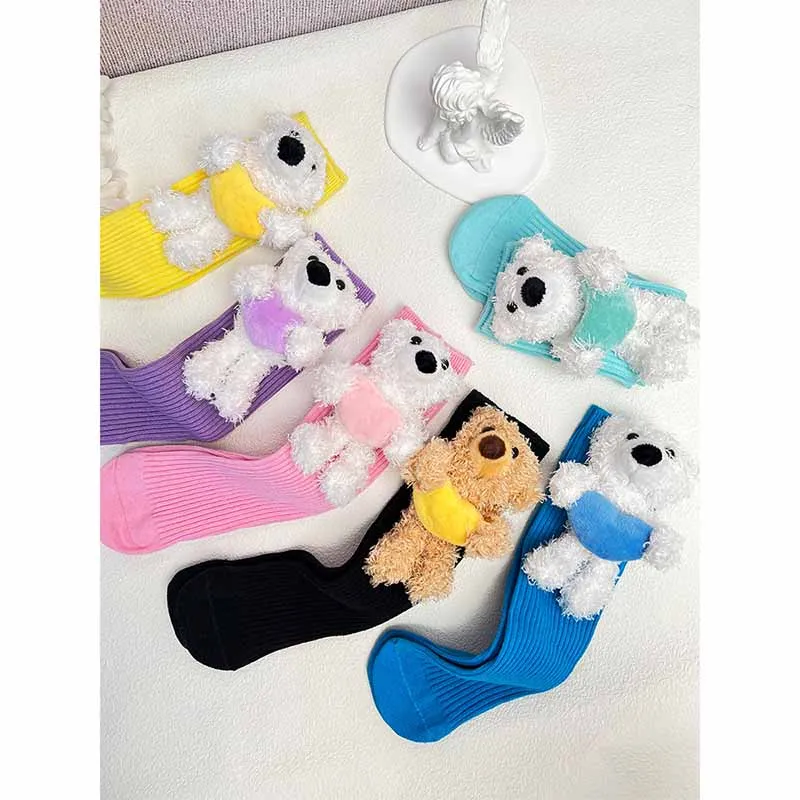 

Four Seasons New Children 3D Three-dimensional Bear Socks Fashion Leisure Cute Animal Doll Socks Colorful Warm Cotton Socks