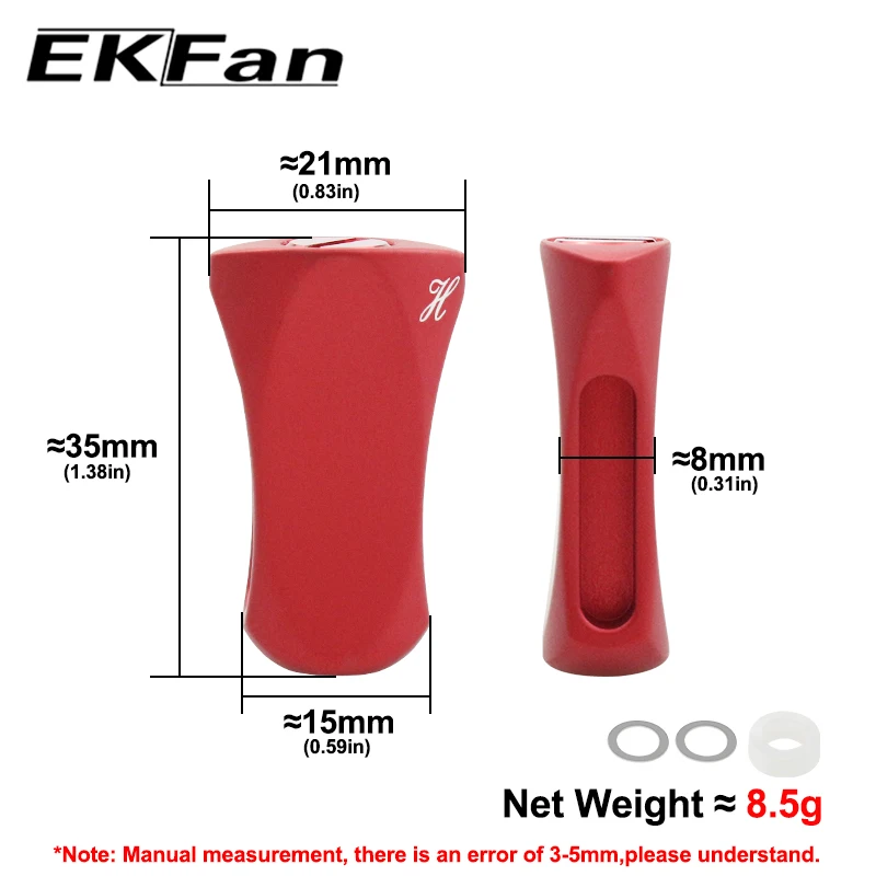 EKFan 1pcs Aluminum Alloy flat mini Spinning Baitcasting Fishing Reel handle knob for A/D/S Lure Reel Handle DIY part accessory