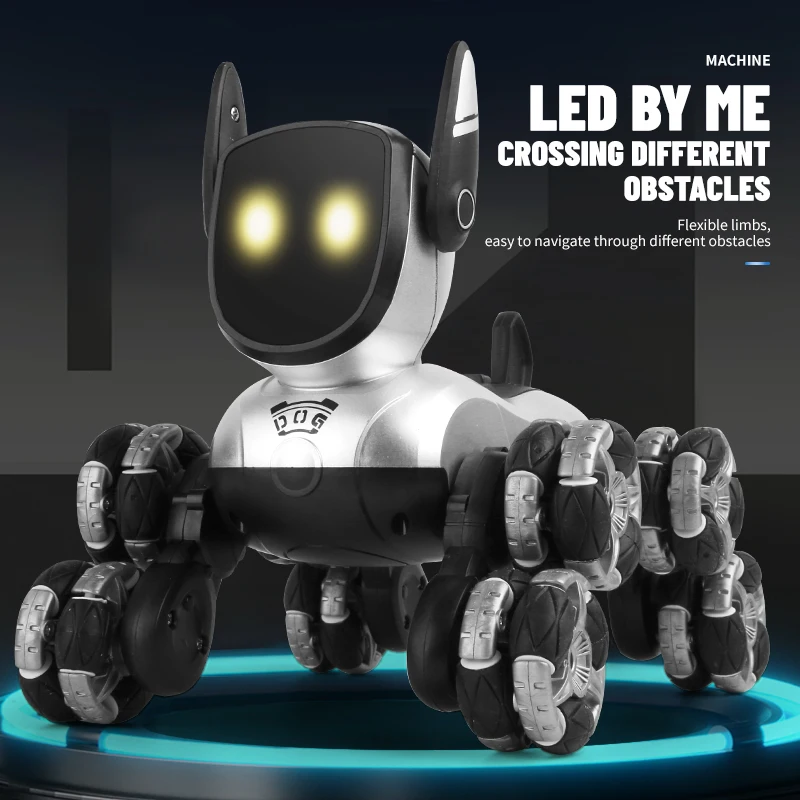Perro robot inteligente, 2,4 GHz, música y luces, el perfecto regalo de cumpleaños para niños mayores de 6 años, con un diseño futurista