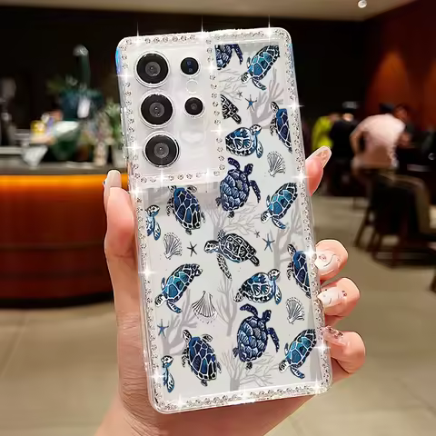 Whales Turtles Soft Case For Samsung Galaxy S25 Edge S24 Ultra S23 FE S22 A56 A36 A26 A16 A55 A35 A25 A15 A54 A34 Silicone Cover