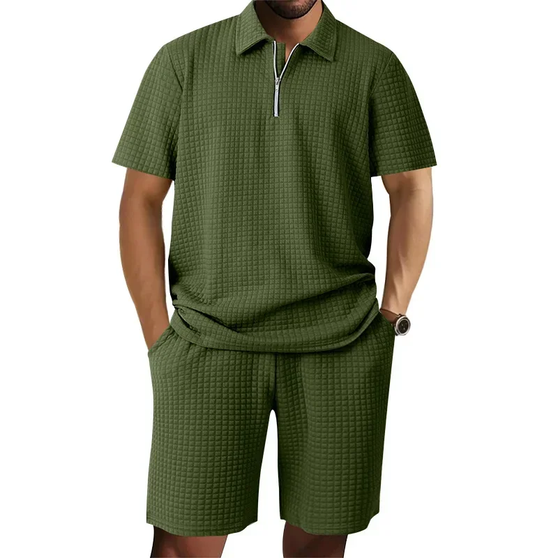 

Мужские костюмы: рубашка-поло с отложным воротником, пуловер, брюки до колен на шнурке, спортивные повседневные брюки с карманами, летние.