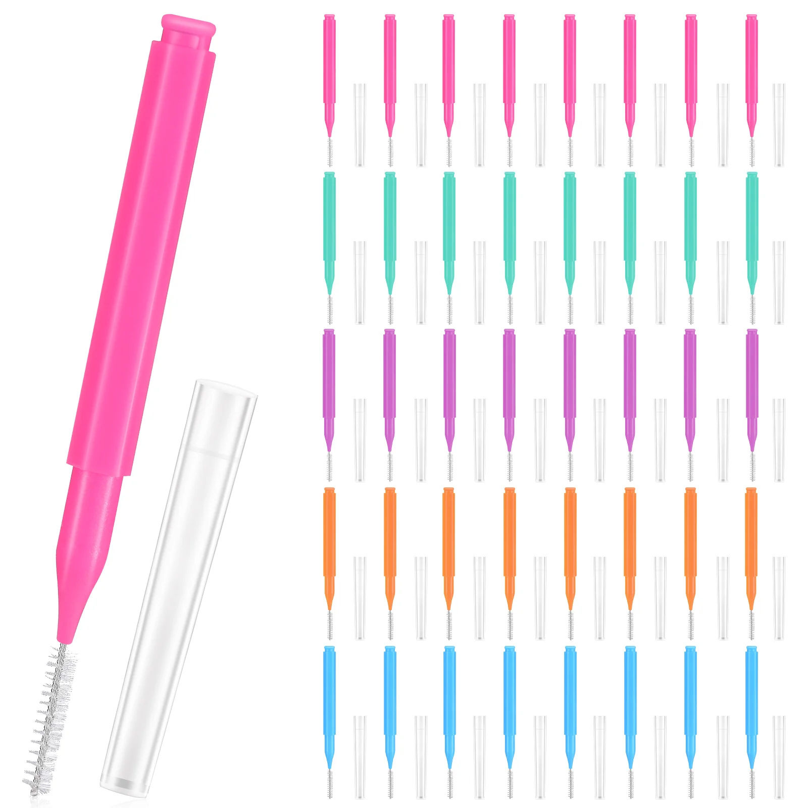 100 Pcs Hygiene Flosser Toothpicks Cleaner Interdental Brush Braces Flossers Kits Detergent Manual Toothbrush