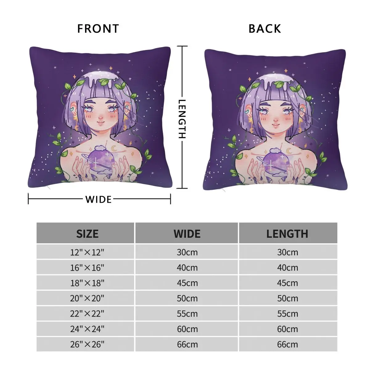 Girl In Space Planetary Square Pillowcase Polyester Linen Velvet Creative Zip Decor Home Cushion Cover