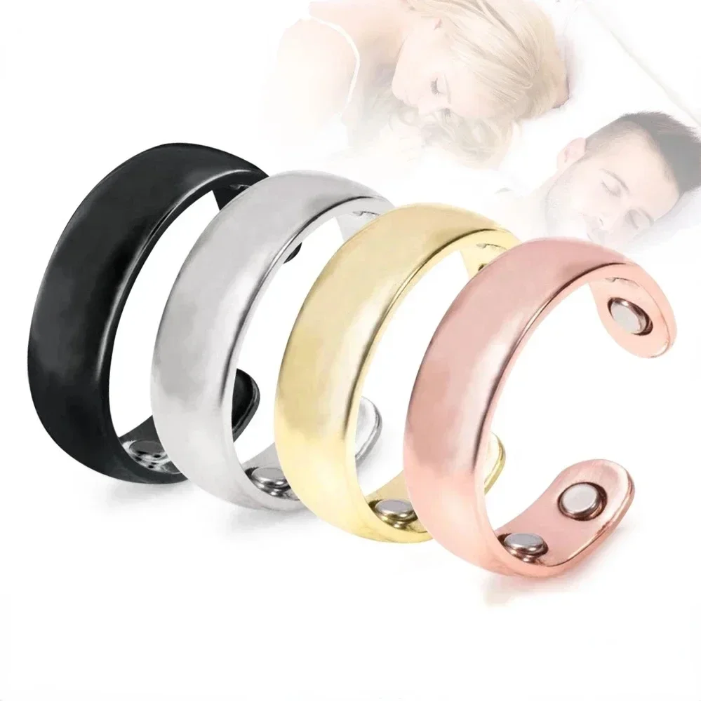 Magnetic Anti Snoring Ring Sleep Aid for Snoring Relief Better Sleep Titanium Steel Acupressure Ring