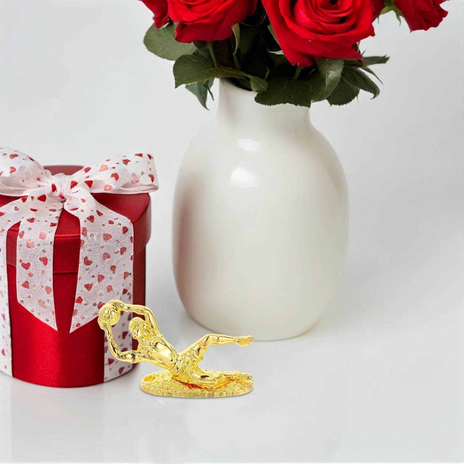 

2pcs Miniature Trophy Award Golden Plated Metal Soccer Match Keepsake Desktop Decor For Sports Competition Party Favors Kids