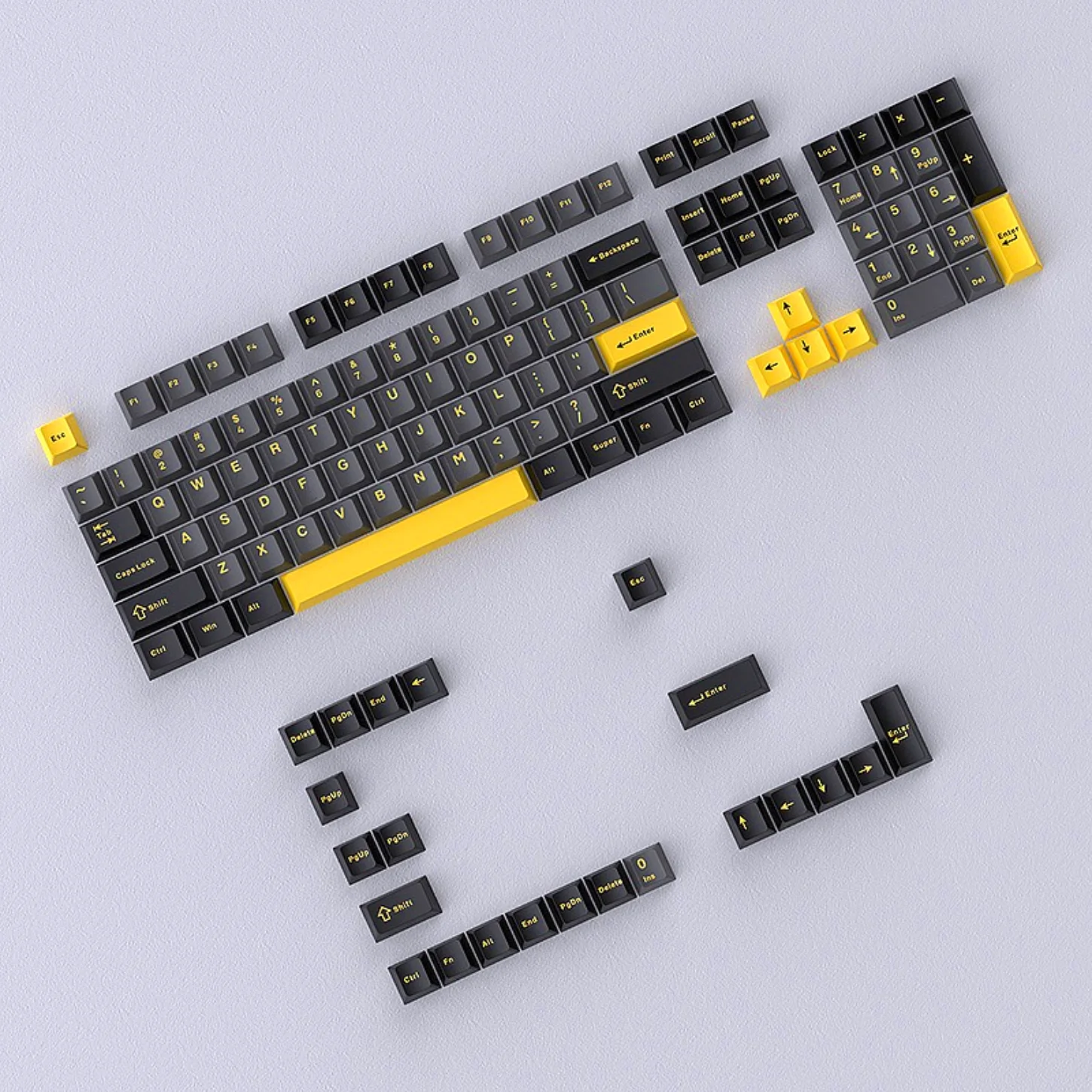 Cherry Keycap Set PBT 126 Key Splicing Color Keyboard Keychain Suitable for 61/75/87/104/108 Gaming Mechanical Keyboard