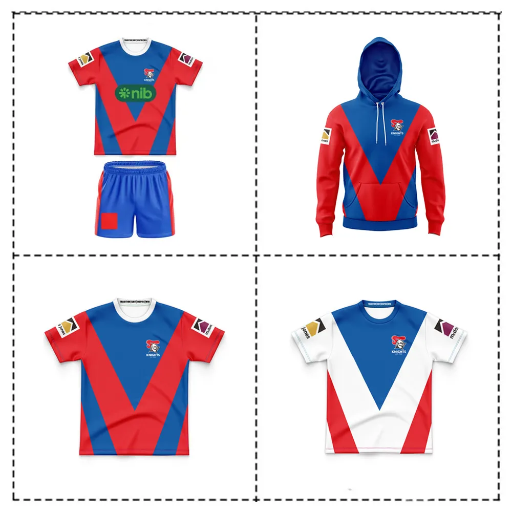 2025 Knights Kids Kit Home / Away Rugby Jersey Size: 16-26 （Print Custom Name Number）