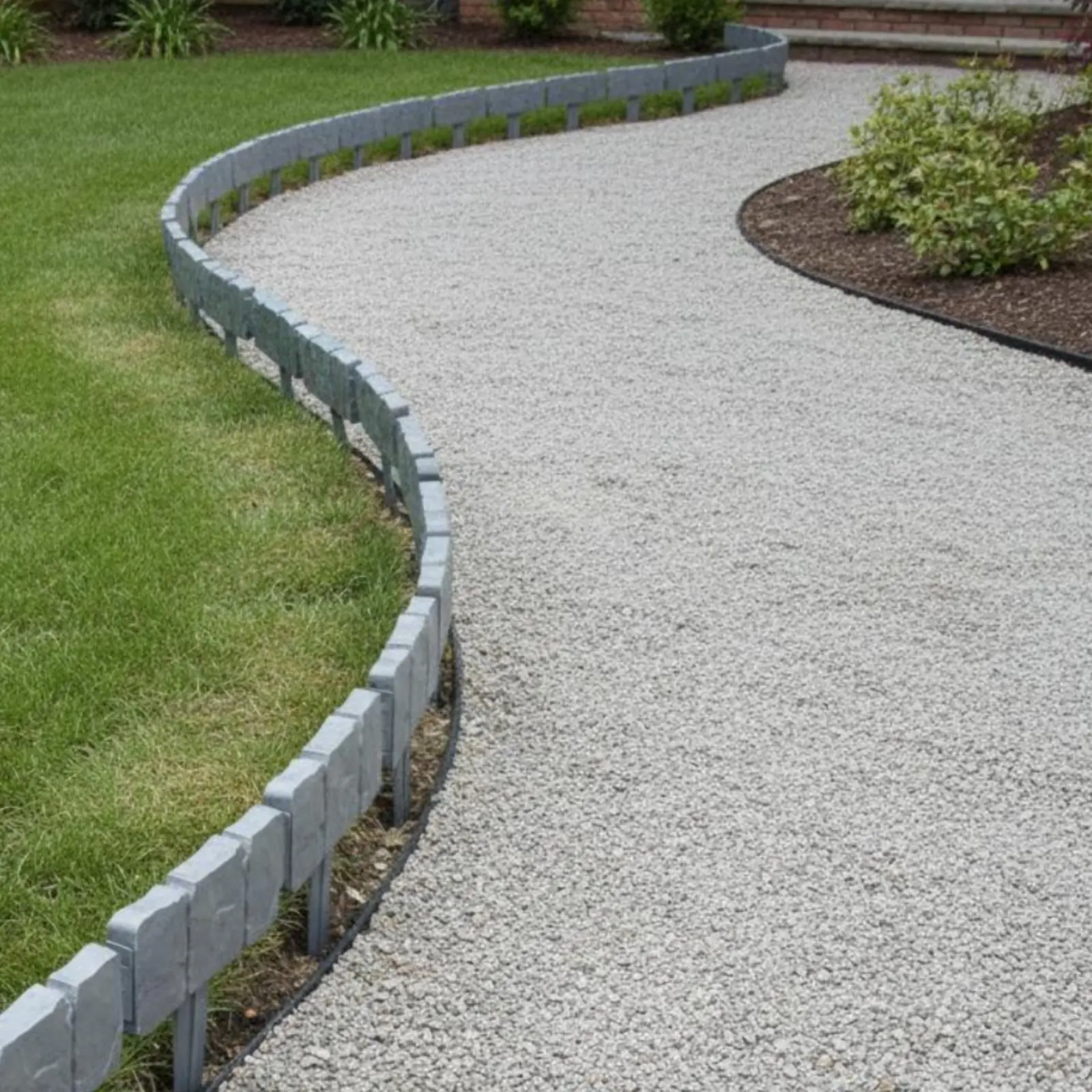 

Fake Stone Garden Fence Easy to Install Imitation Stone Border Interlocking Garden Fence Flexible Plastic Edging Border for Yard