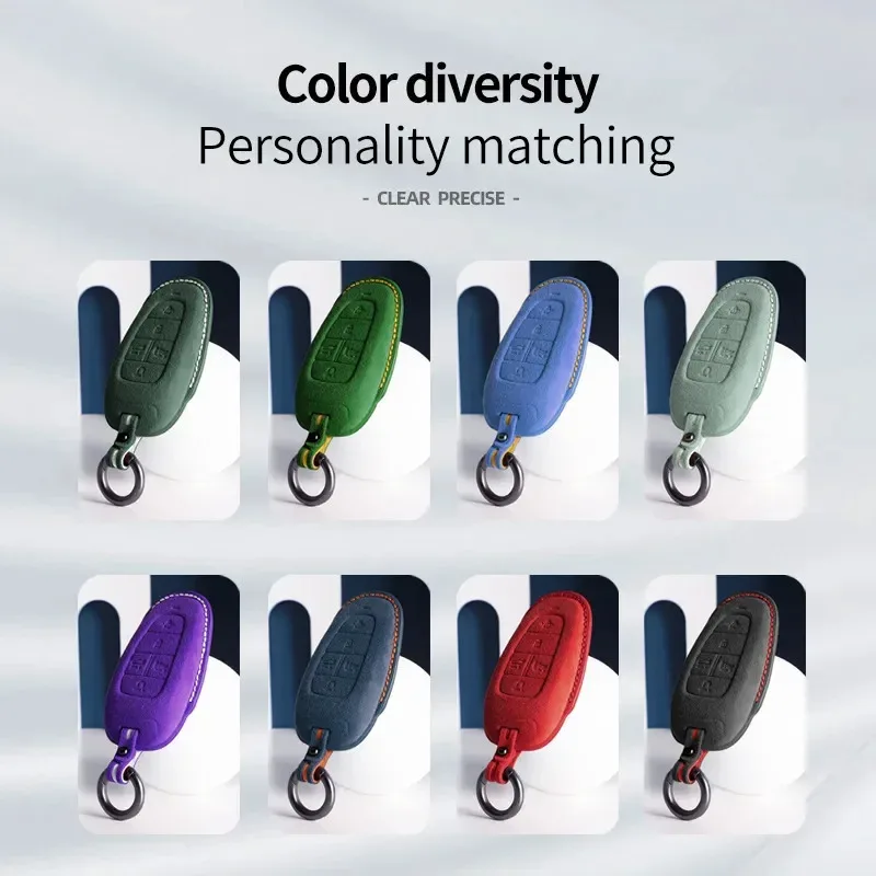 For Hyundai Sonata Ioniq 5 Nexo Nx4 Tucson 2022 Sonata 2020 Grandeur  Suede Leather Car Key Case Cover Holder Smart Key Bag