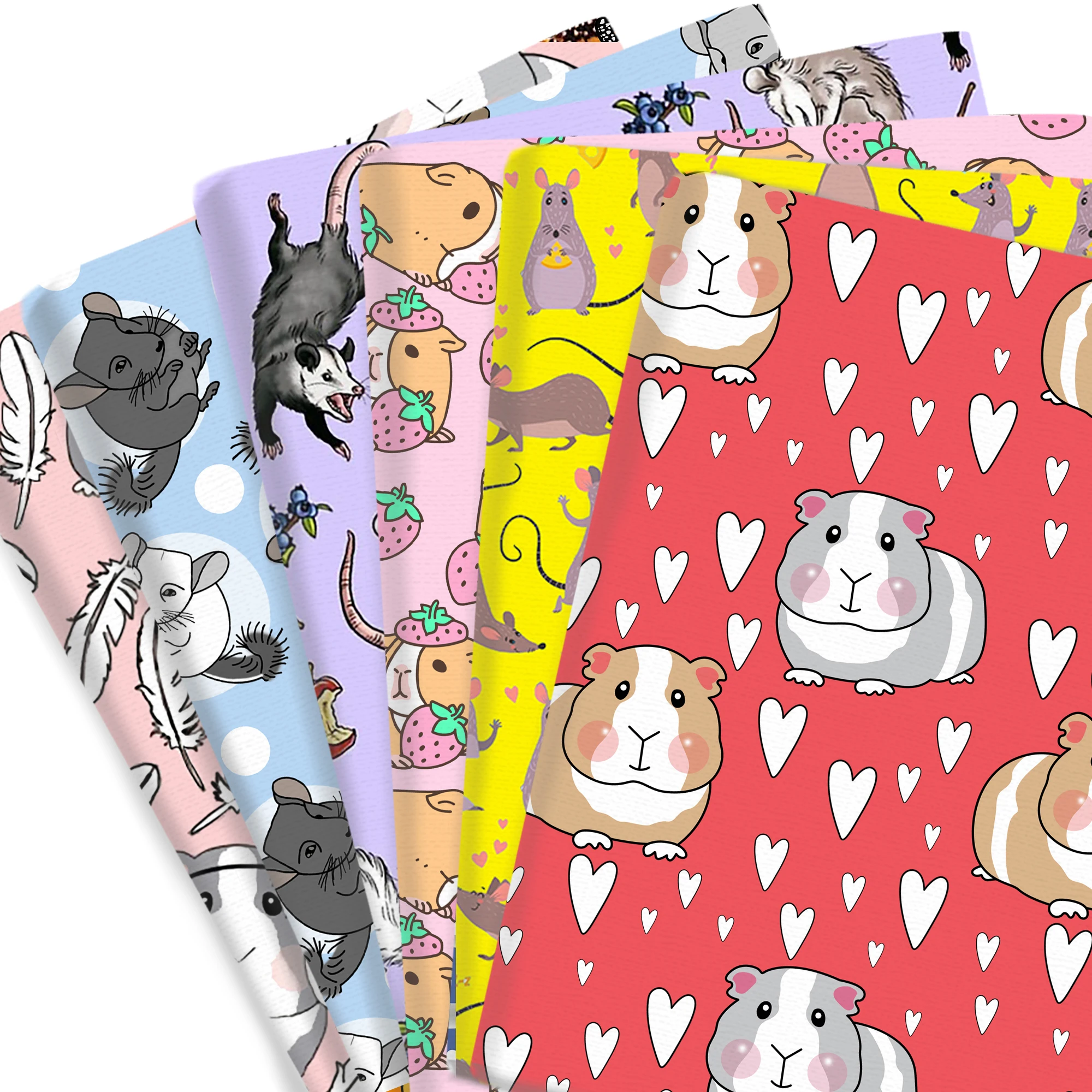 عيد الحب غينيا خنزير ماوس البوليستر/القطن الخالص/الساتان/ستريتش نسيج متماسك الأنسجة الخياطة اللحف التطريز حقيبة ملابس ذاتية الصنع #1