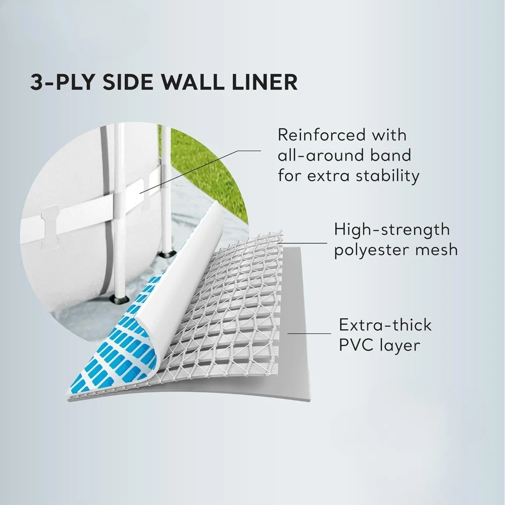 ترقية جديدة 15 قدمًا في 42 بوصة إطار منشور فوق الأرض مجموعة حمام السباحة مع غطاء الحطام، شحن مجاني للسلم #5