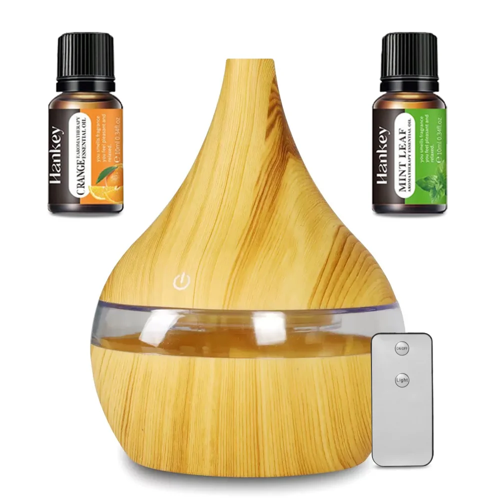 300ml USB Aroma Humidifier for Home, Ultra Quiet Essential Oil Diffuser with 7 Color Night Lights & Remote Control