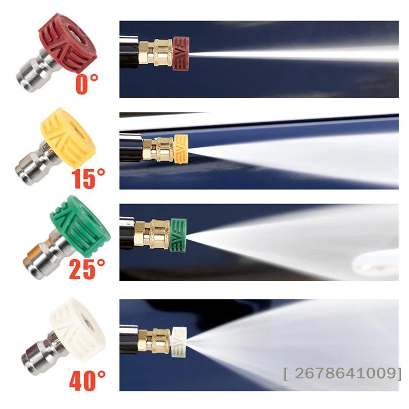 Pressure Washer Nozzle Tips,4 Color-Coded Spray Nozzles (0/15/25/40) for Power Washer,Quick Connect Spray Tips
