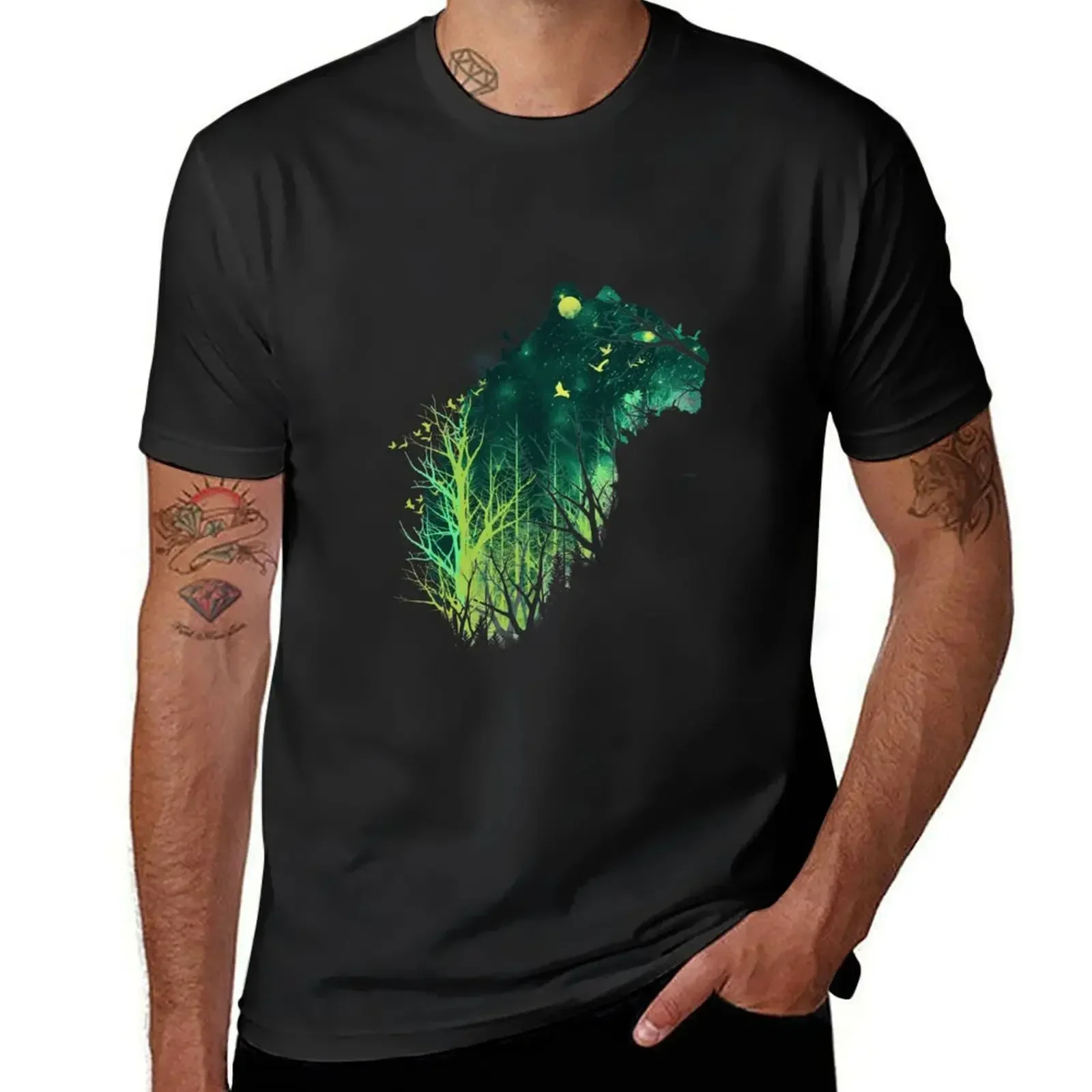 Space Tiger T-Shirt customs blanks plus size tops shirts graphic tees Short sleeve tee men