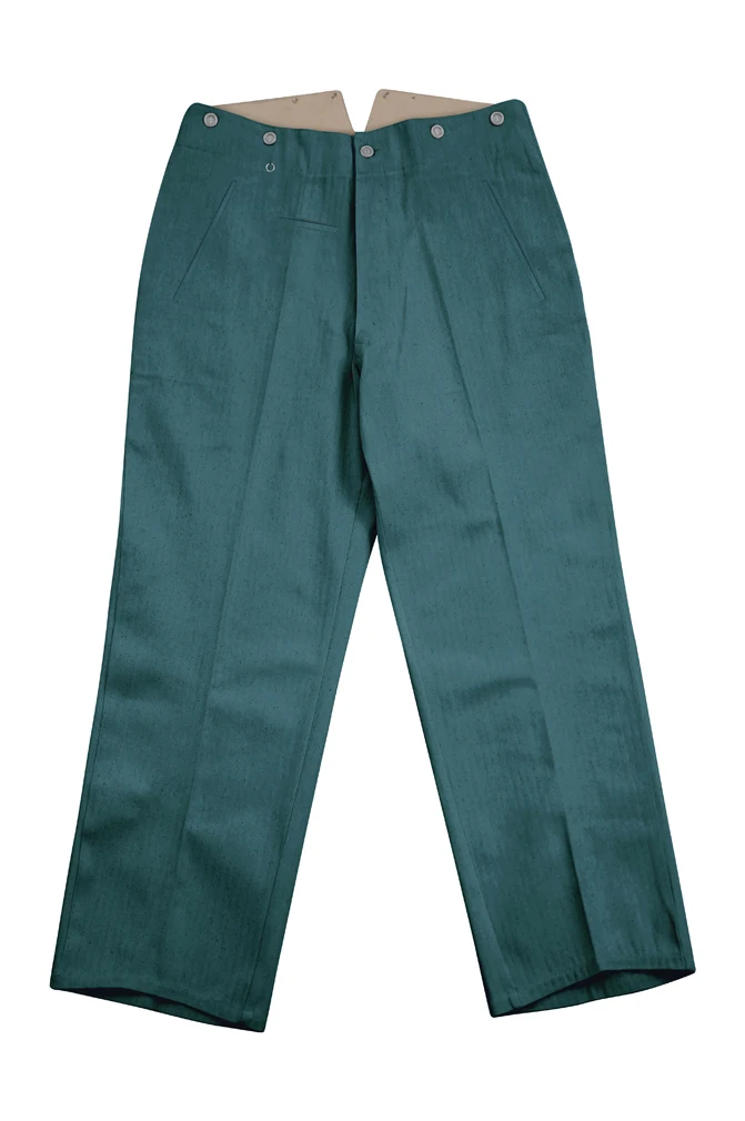 Pantaloni da campo HBT estivi della polizia tedesca della seconda guerra mondiale GUHJ-009