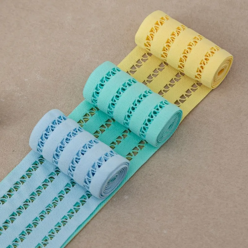 1 Meter/3 Meter Solid Color Hollow Elastic Band Clothing Widened Side Accessory Fabric DIY Accessory Elastic Band
