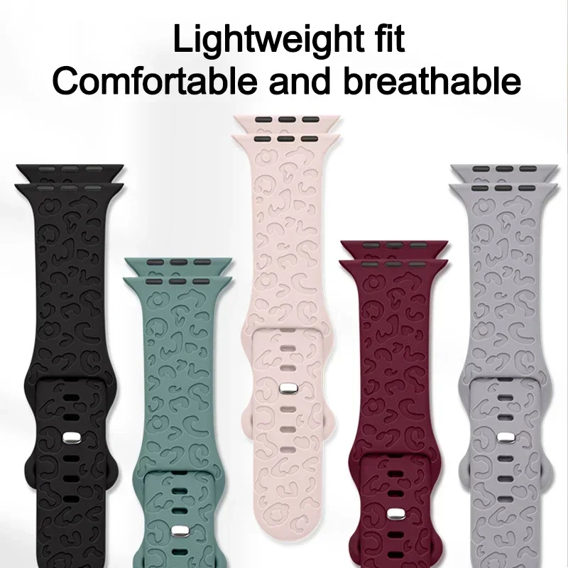 Engraved Silicone strap For Apple Watch Band 42mm 44mm 45mm 41mm 49mm 40mm bracelet correa iwatch Series 8 9 SE 7 6 5 4 3 Ultra image 5