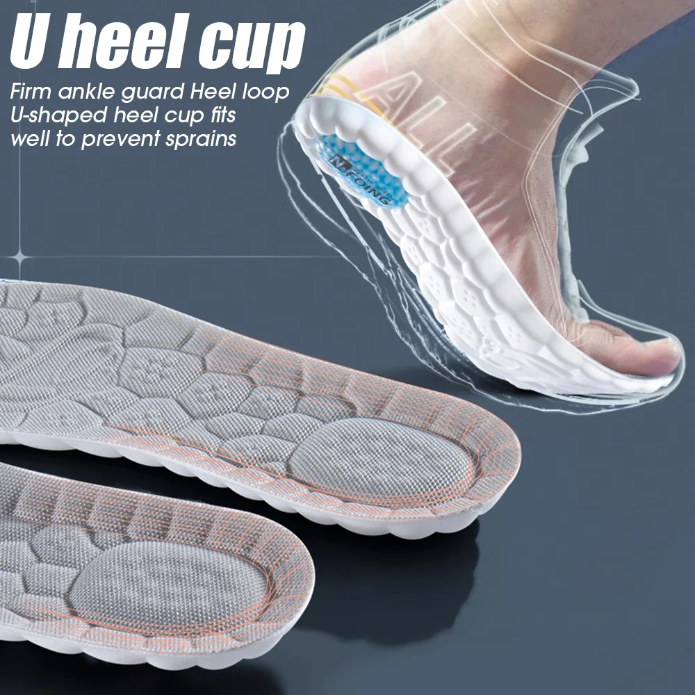 High Elasticity Massage Shoe Insoles Unisex Latex Sports Running Shoe Pads Arch Support Memory Foam Deodorant Cushions Inserts