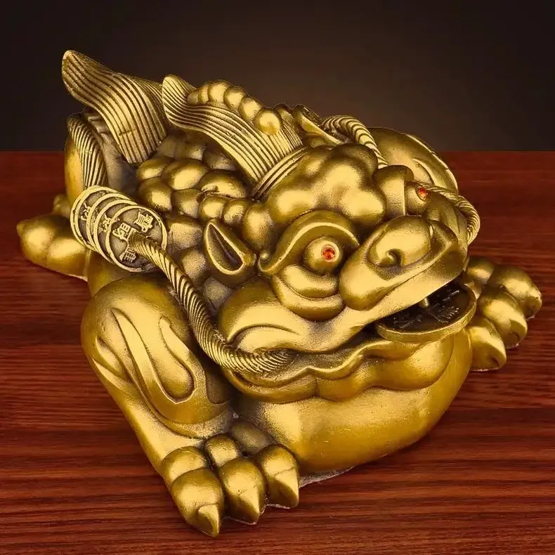 Attract Wealth Copper Gold Toad Ornament Unicorn Living Room Entrance Office Store Sculptures