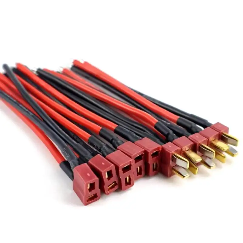 

1 шт. кабель Deans Ultra Pigtail с разъемом T-типа (папа/мама), 10 см, 12/14AWG, мягкий силиконовый провод для расширения питания LiPo аккумуляторов радиоуправляемых квадрокоптеров