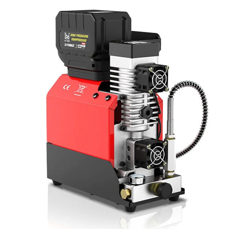 300W Air Compressor, 12V Portable High-Pressure Pump, 310 Bar, Suitable for Scuba Diving Tanks, Car-Mounted Pump
