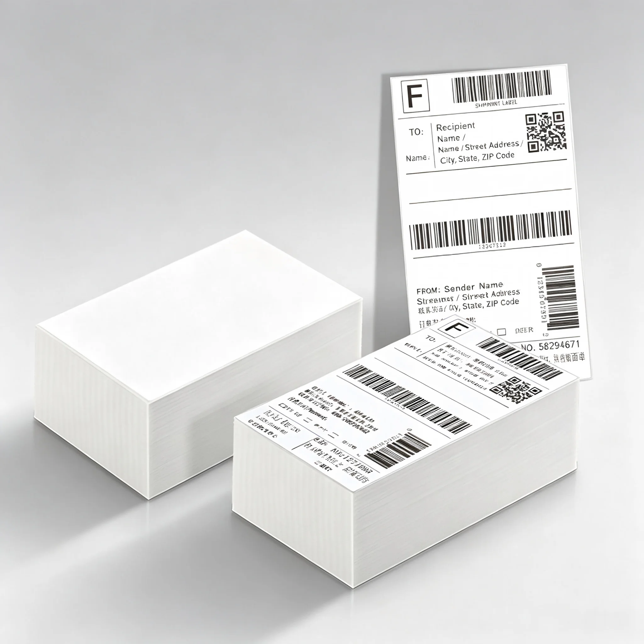 4*6 Inch Thermal Shipping Labels 100mm x 150mm, 500 Sheets Per Stack, Self‑Adhesive Postage Stickers, BPA‑Free 4×6 Inch