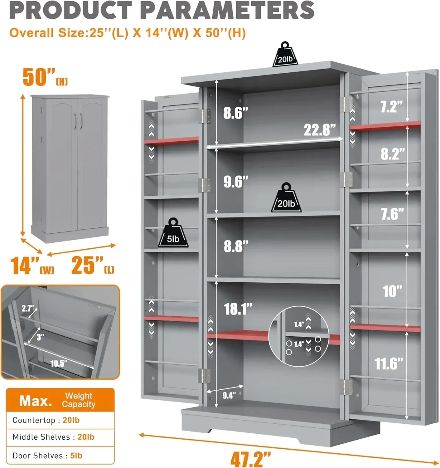 Craft Storage Cabinet with LED Lights – 50