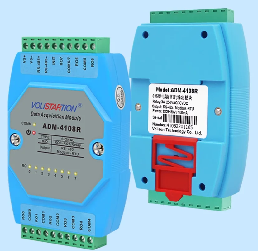 ADM-4108R Modbus RTU 485 relay module 8channel relay extended PLC control