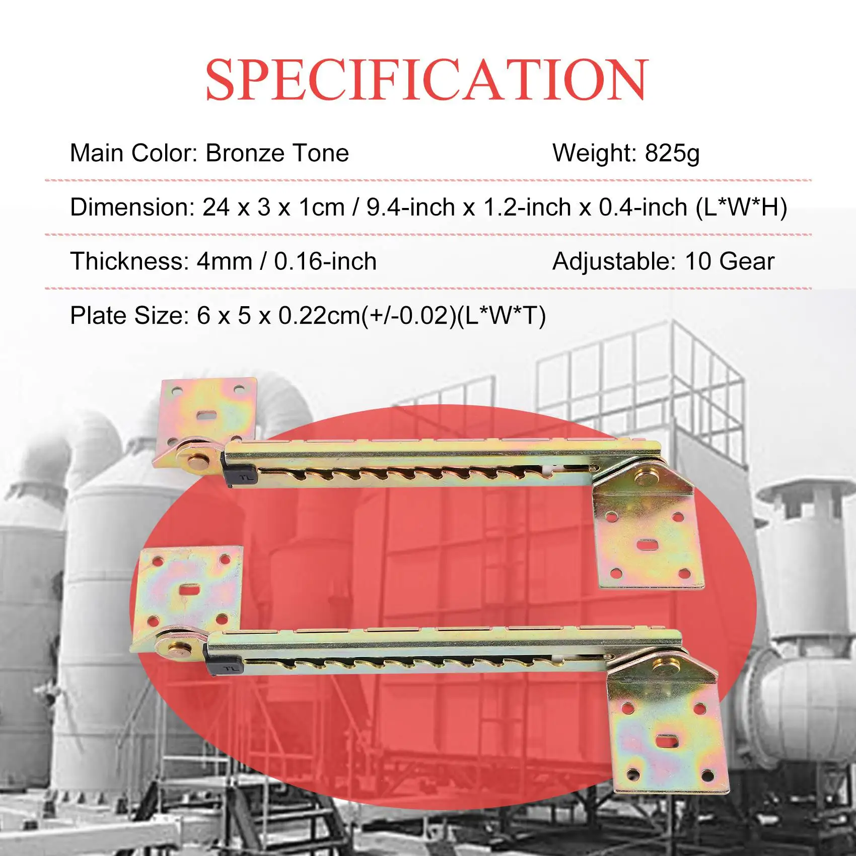 

A93Z 1 Pair Angle Lifting Rod Desk 10 Gear Adjusting Hinge Angle Hinge WITH Bracket