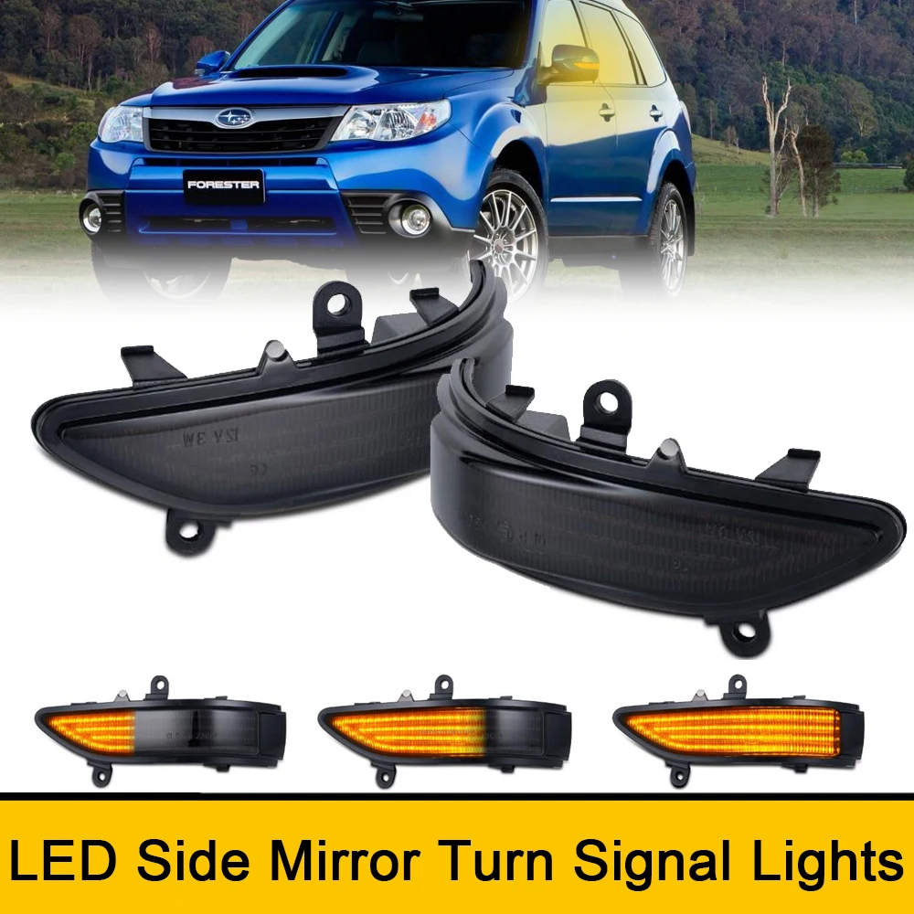 2x LED Sequential Blinker Side Mirror Turn Signal Lights For Subaru Forester Outback Legacy Tribeca 08- 14 Blinker Parking Lamps