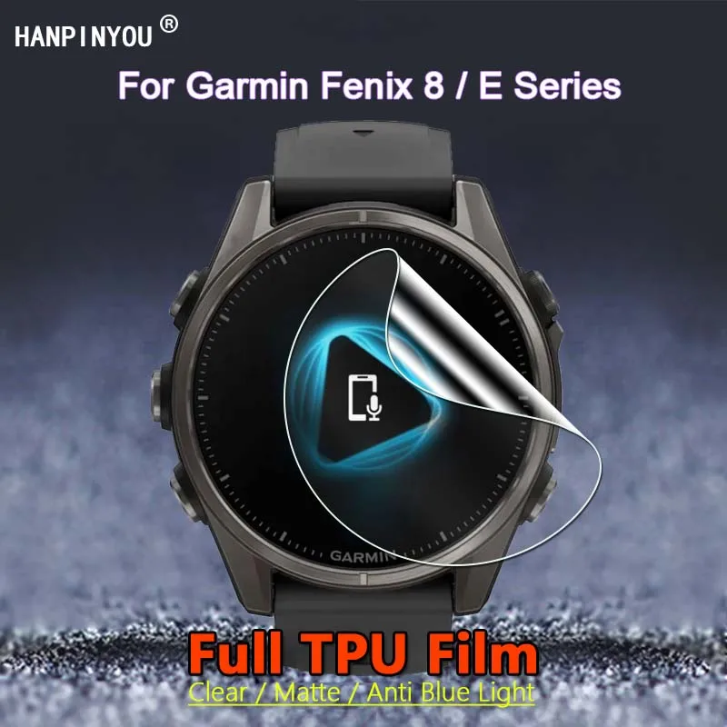

2Pcs For Garmin Fenix 8 E Enduro 3 47mm 51mm Clear / Matte / Anti Blue Light Soft TPU Hydrogel Film Screen Protector -Not Glass