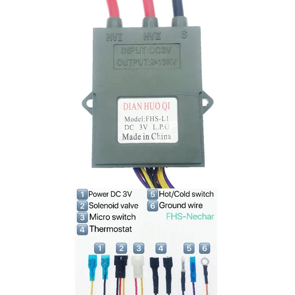 تيار مستمر 3 فولت موقد غاز اشتعال مزدوج مع التحكم في درجة الحرارة وعرض نبض الشاعل 12 أسلاك لبوش سخان مياه يعمل بالغاز