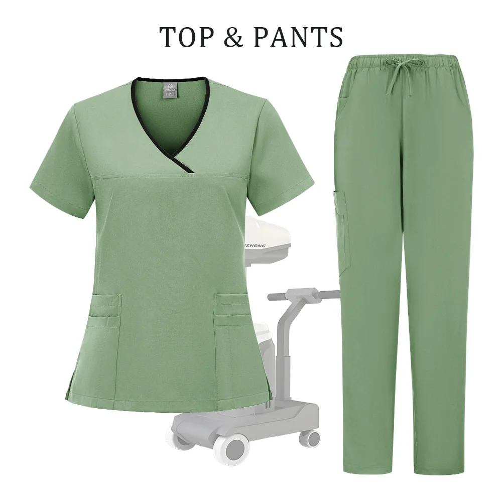 Новейшая хирургическая униформа для кормления, женская униформа для врачей и медсестер, мужские прямые штаны, набор скрабов, медицинская одежда, спецодежда для салона красоты
