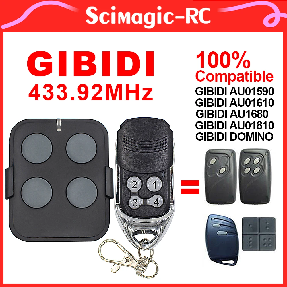 

100% Replacement GIBIDI AU01590 AU1600 AU1610 AU1680 AU1810 DOMINO Garage Remote Control 433MHz Rolling Code Gate Door Opener