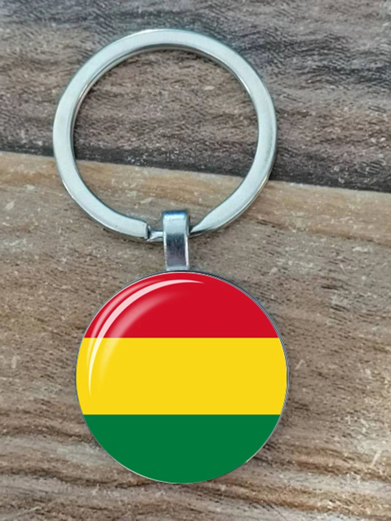 South American National Flag Keychain Brazil Chile Argentina Peru Colombia National Flag Metal Keychain Tourism National Souveni