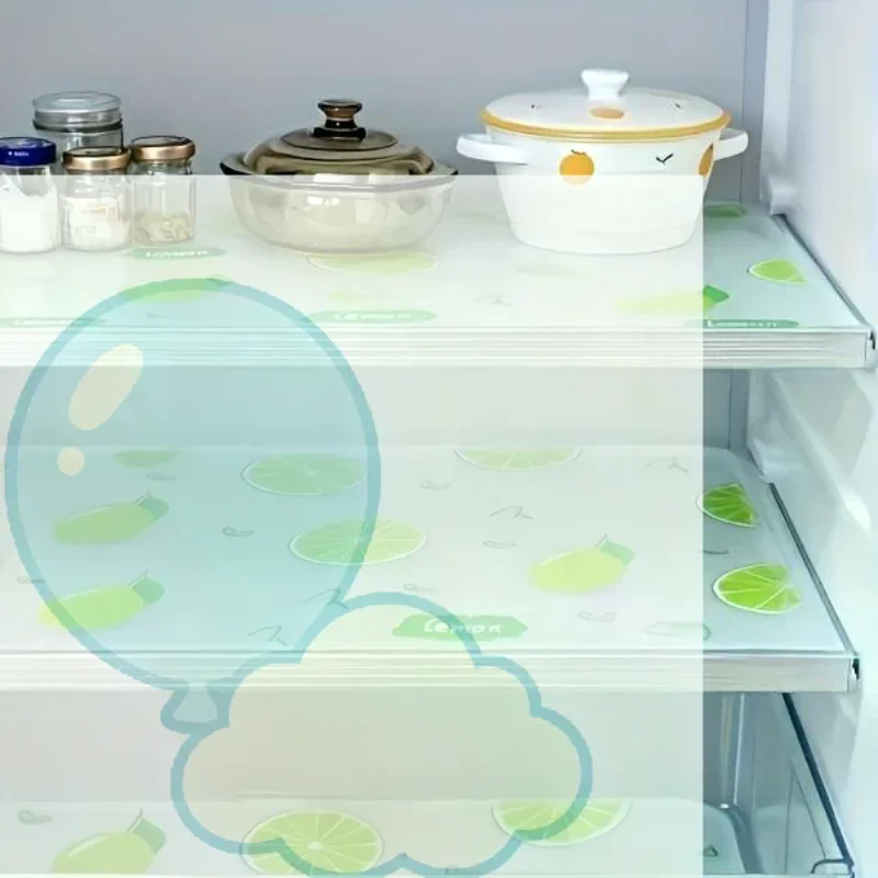 8Pcs Waterproof Refrigerator Liner Moisture Proof Non Slip Washable Reusable EVA Lemon Pattern For Fridge Drawers Cabinet