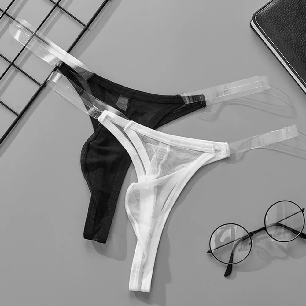 

1pc Sexy Men's Thongs G-Strings Sheer Mesh Ultra Thin U-convex Pouch Low Waist Briefs Underwear Male Panties
