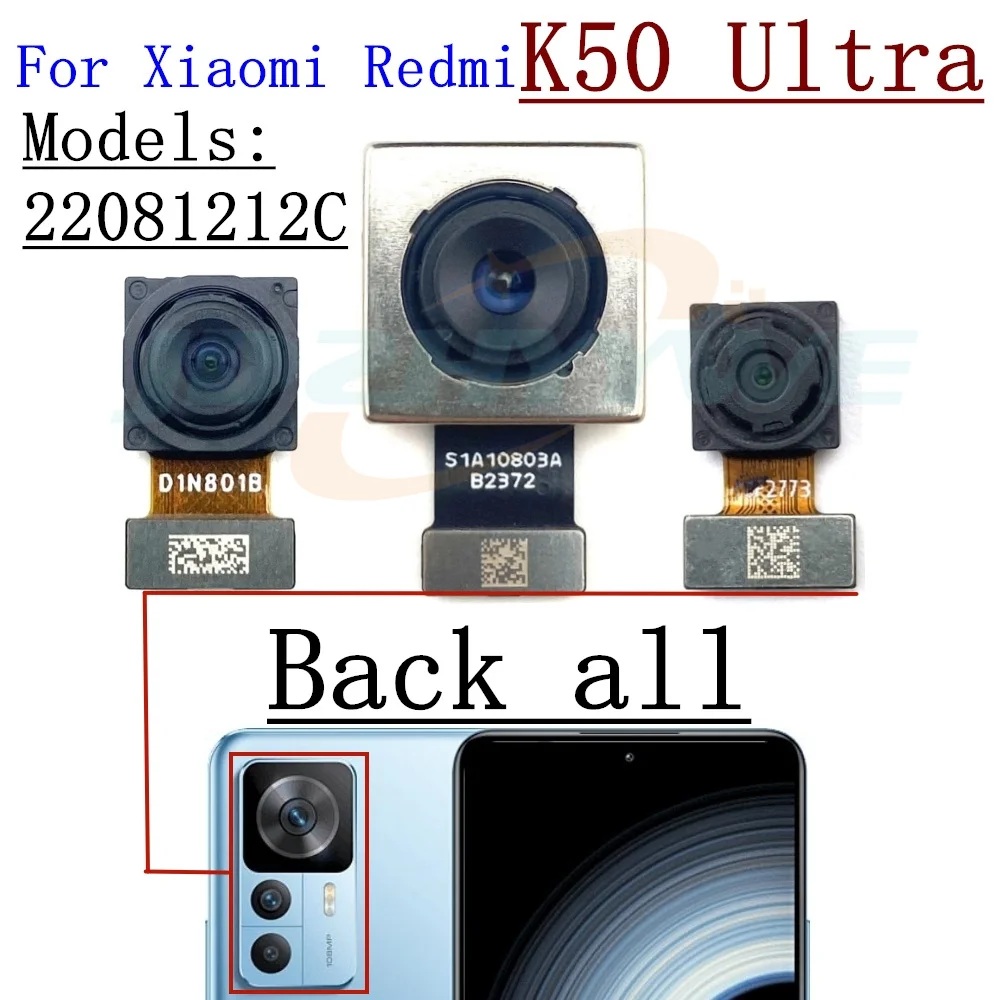 Front Rear Camera Module For Xiaomi Redmi K50 Ultra K40 Pro+ Frontal Selfie Wide Back Facing Main Camera Flex Cable Parts