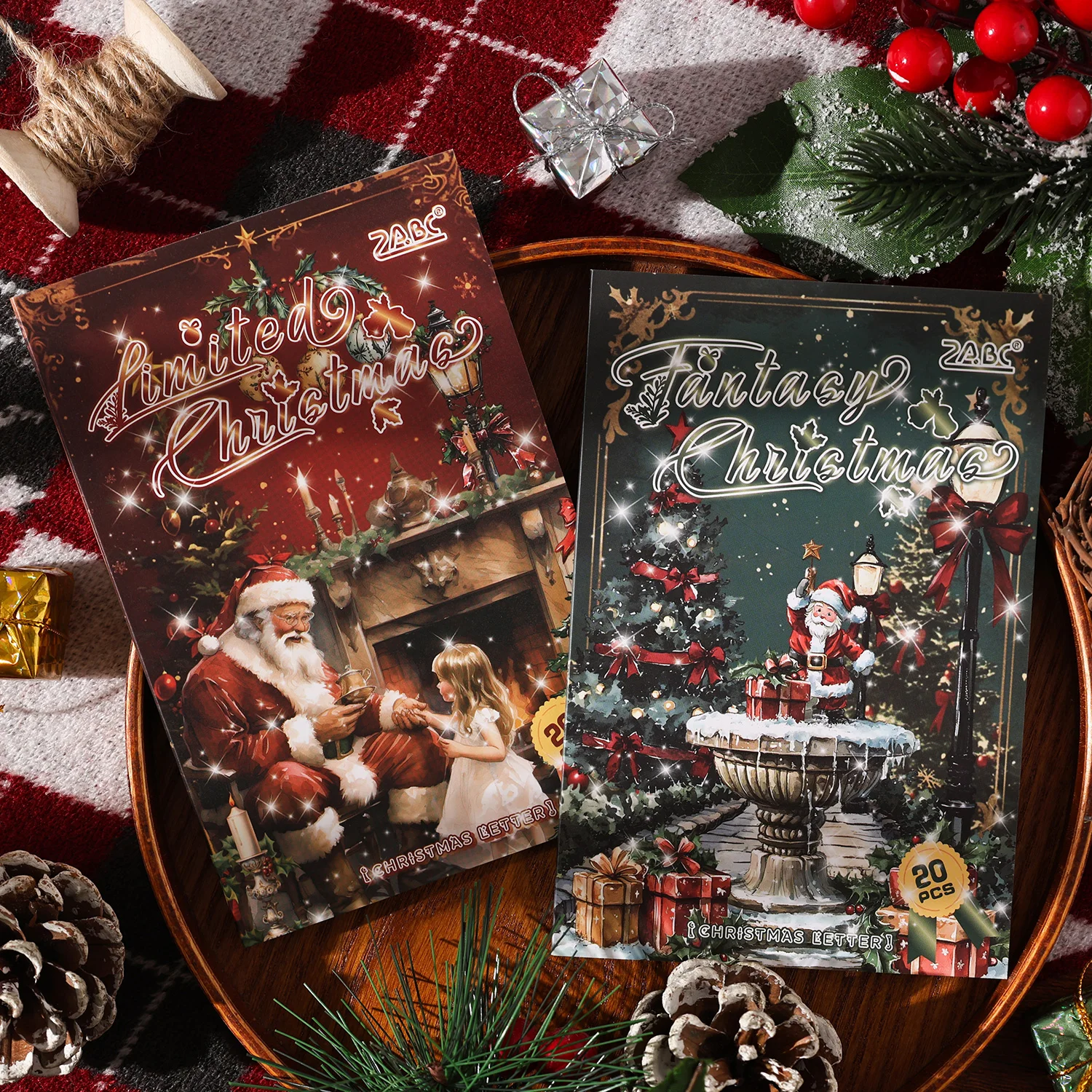 

20/40 Sheets Large Size Christmas Sticker Book Washi PET Stickers Set Scrapbooking Holiday Party Aesthetic Decoration Journal